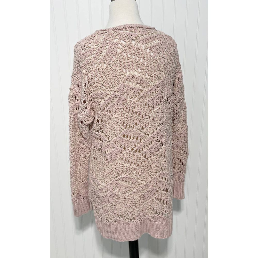 Universal Thread Open Knit Sweater Crew Neck Long Sleeve Pullover‎ Pink Cream XL - Picture 7 of 12